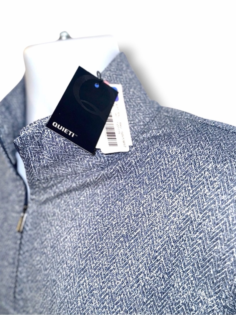 Quieti Herringbone Jacquard 1/4 Zip Pullover Men’s M NWT